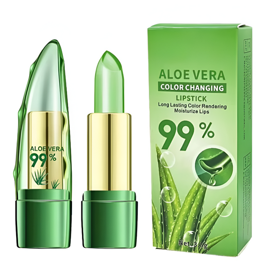 Aloe Vera Color-Changing Lipstick – pH-Activated Natural Pink Tint & Deep Moisture