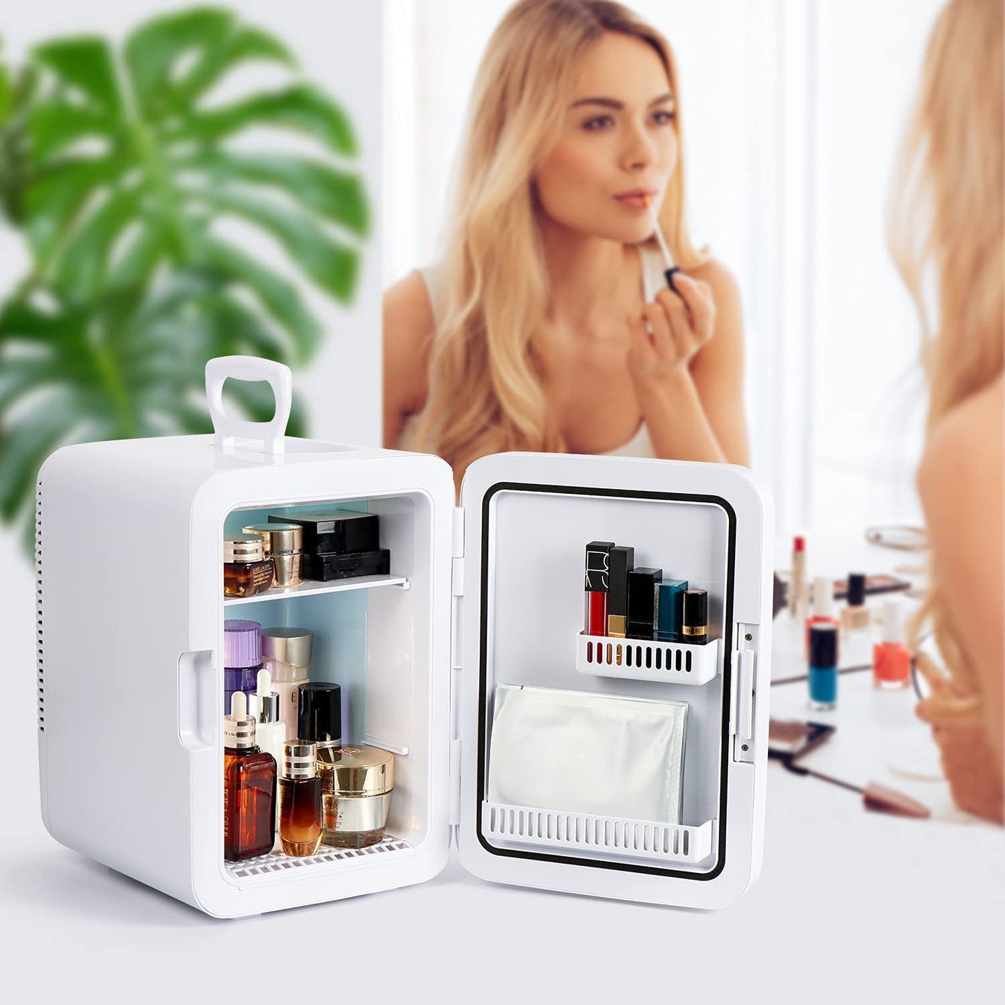Mini Skincare Fridge – Keep Products Fresh, LED Mirror & Portable Beauty Fridge